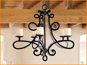Spanish style wrought iron chandelier